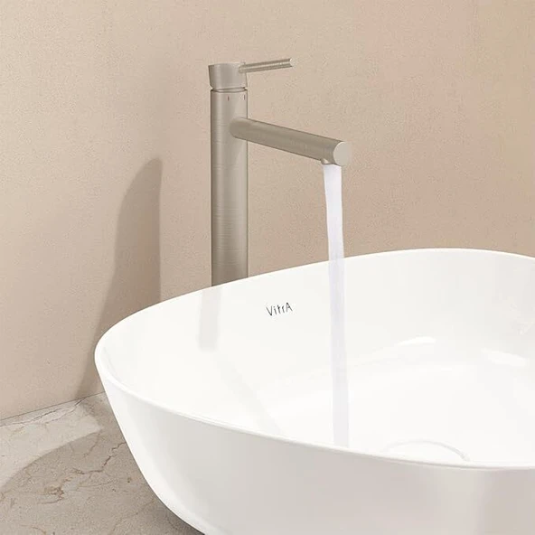 VitrA Origin A4255834 Çanak Large Lavabo Bataryası, Fırçalı Nikel - 2
