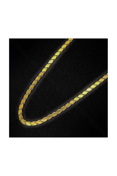 Kolye, Kararmayan Paslanmaz Çelik, Arpa Model, Altın Renk, Model29 - Resim 3