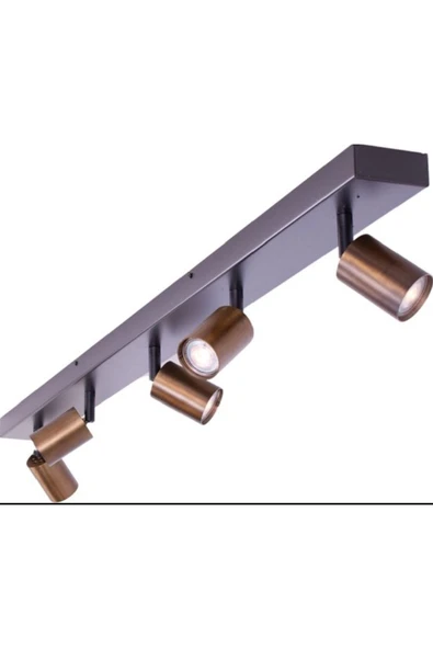 Modern Siyah Bakır Eskitme 120 cm 4’lü Hareketli Spot Avize GU10 LED ampul dahil - Resim 2