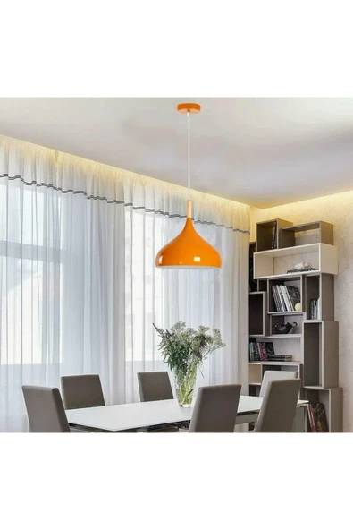 Turuncu Tekli Metal Sarkıt Avize Modern Çocuk odası bebek odası E27 Uyumlu ürün görseli