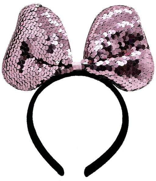 Renk Değiştiren Pullu Payetli Fiyonk Parti Tacı Pembe Gümüş Renk 20x16 cm ürün görseli 1