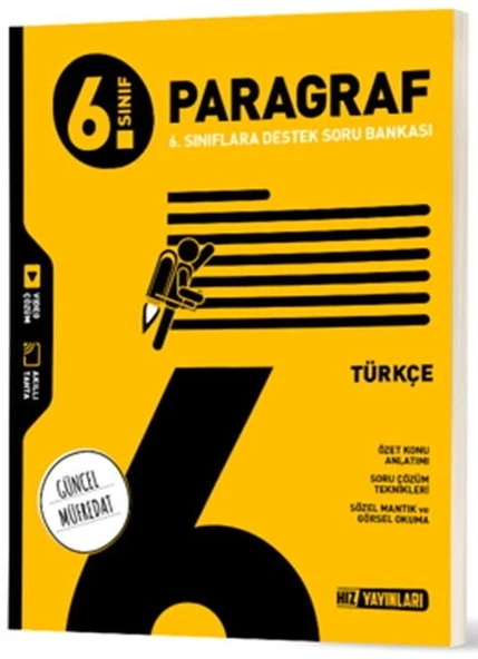 6. Sınıf Türkçe Paragraf Soru Bankası Hız Yayınları ürün görseli