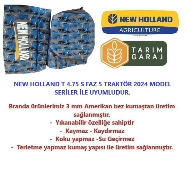 New Holland T 4.75 S Faz 5 Traktör Branda ve Koltuk Kılıfı Seti-2024 Sonrası - 5