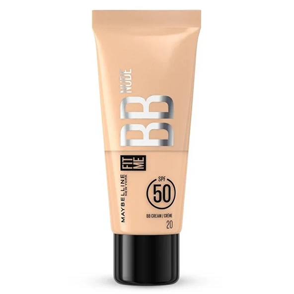 Maybelline New York Fit Me Nude Cilt Bakımı Etkili Nemlendirici SPF50 BB Krem - 20