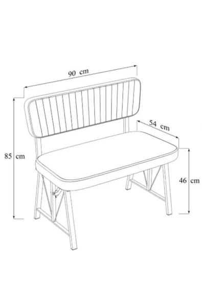 Elfin Mutfak , Yemek Odası Bahçe Balkon Otel Restoran Kafe Bench, Puf, Sırtlı Bench -1 Adet Gri - 3