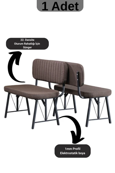 Elfin Mutfak , Yemek Odası Bahçe Balkon Otel Restoran Kafe Bench, Puf, Sırtlı Bench -1 Adet Kahve - 2