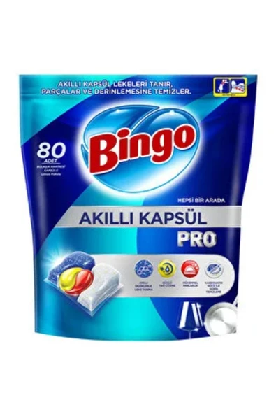BİNGO AKILLI PRO 80 KAPSÜL TABLET BULAŞIK MAKİNESİ DETERJANI ürün görseli