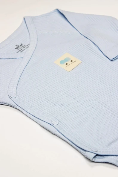 Lenaca Organic Modal Flying Balloons Kruvaze Uzun Kol Body Bs17121 Mavi - Resim 4