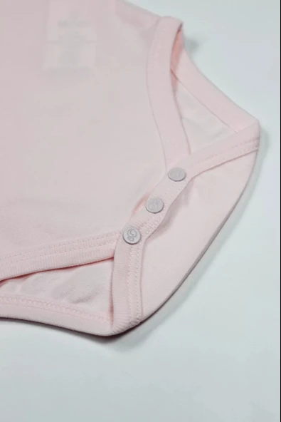 Lenaca Bistyle Organik Natural Basic Style Yarım Kol Body Bs17103 Pembe - Resim 3