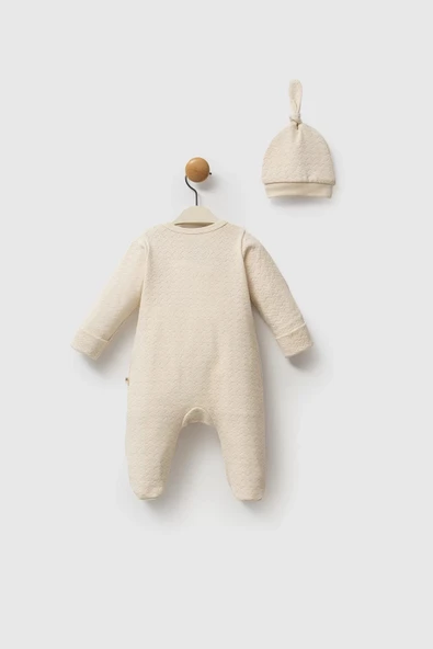 Lenaca Moi Noi Şapkalı Tulum Mnb1248 Bej - Resim 3