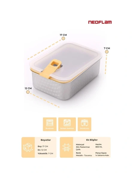 Perfect Seal Paslanmaz Çelik Saklama Kabı 800 Ml. - Resim 3