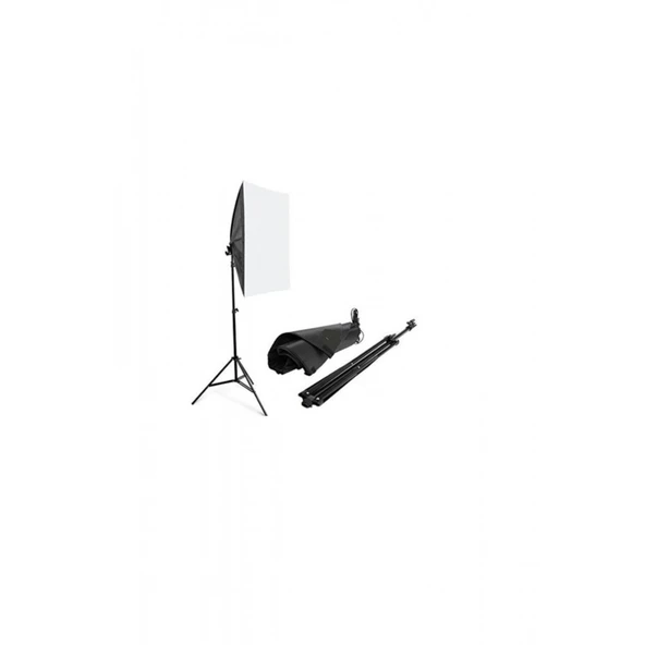 Softbox Sabit Işık Seti 50x70 Cm- 105 Wat (500 Wat Çıkış Gücü)+2m Işık Ayağı - 1
