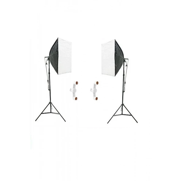 2 Duylu Softbox + 2 M Işık Ayağı Lambasız (2 Adet)