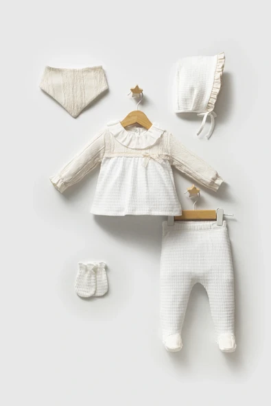 Lenaca Tongs Baby Authentic 5'li Zıbın Takım Ekru ürün görseli