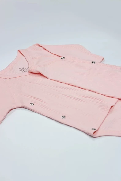 Lenaca Organic Modal Flying Balloons Kruvaze Uzun Kol Body Bs17121 Pembe - Resim 5