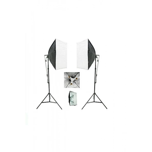 3 Duylu Softbox + 2 M Işık Ayağı Lambasız (2 Adet)