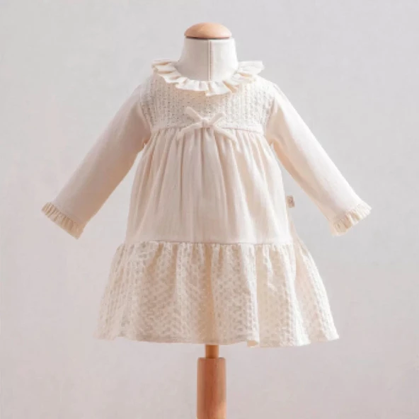 Lenaca Tongs Baby Elbise 3885 Ekru ürün görseli 1