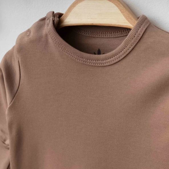 Lenaca Eslenza Baby Organik 2'li Tulum 0049 Kahve - Resim 3