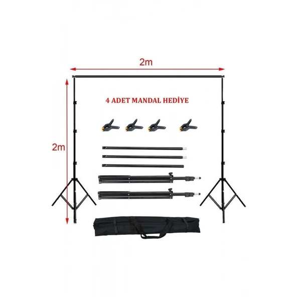 2x2 Metre Fon Standı Background Stand 4 Mandal - 1