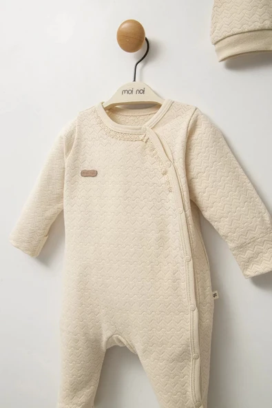 Lenaca Moi Noi Şapkalı Tulum Mnb1248 Bej - Resim 2