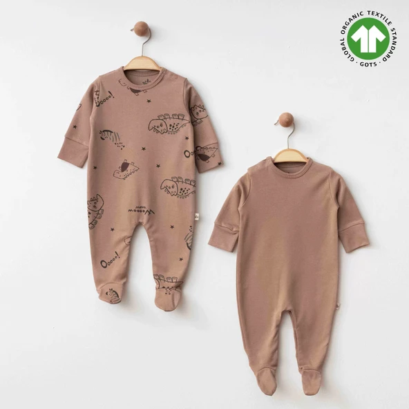 Lenaca Eslenza Baby Organik 2'li Tulum 0049 Kahve ürün görseli