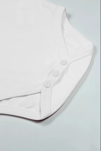 Lenaca Bistyle Organik Natural Basic Style Yarım Kol Body Bs17103 Beyaz - Resim 3