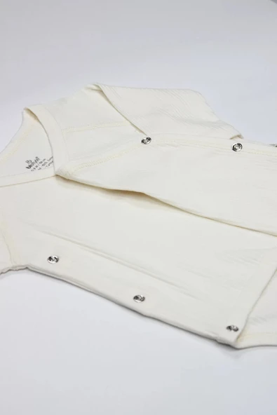 Lenaca Organic Modal Flying Balloons Kruvaze Uzun Kol Body Bs17121 Ekru - Resim 2