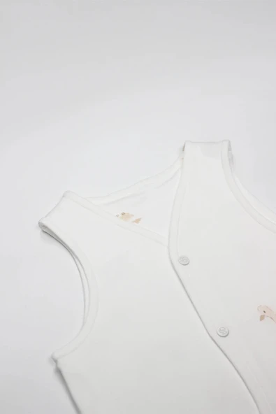 Lenaca Bistyle Yelek Çift Taraflı Welcome Baby Duck 18104 Sarı-ekru - Resim 2