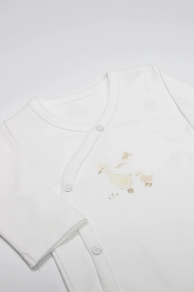 Lenaca Bistyle Kruvaze  Body Uzun Kol Welcome Baby Duck 17108 Sarı - Resim 2