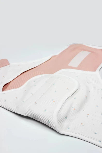 Lenaca Bloom White Organik Bel Destekli Kundak 75103 Ekru Gül Kurusu - 5