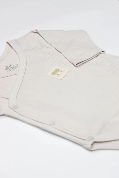 Lenaca Organic Modal Flying Balloons Kruvaze Uzun Kol Body Bs17121 Bej - Resim 4