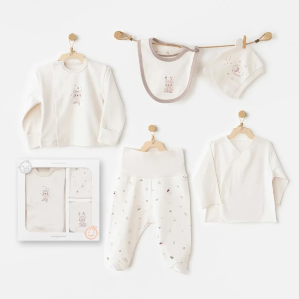 Lenaca My 1 St Wardrobe 5'li Hastane Çıkışı Ekru ürün görseli