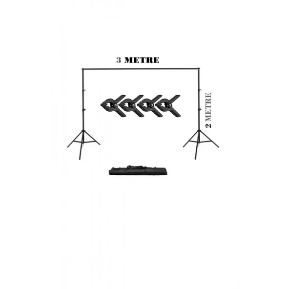 2x3 mt Fon Çekim Standı Ürün ve Video Çekim İçin Fon Perde Standı