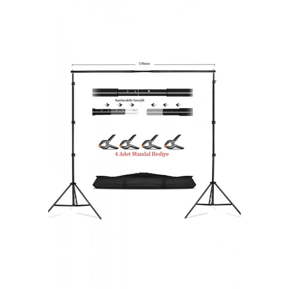 Taşınabilir 2,5x3 Metre Fon Standı