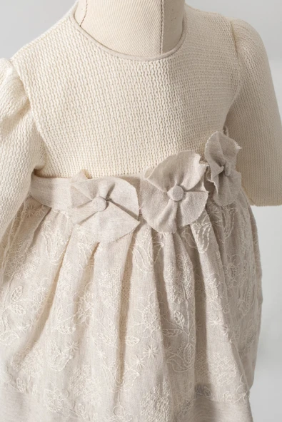 Lenaca Tongs Baby Elbise 8051 Ekru - Resim 2