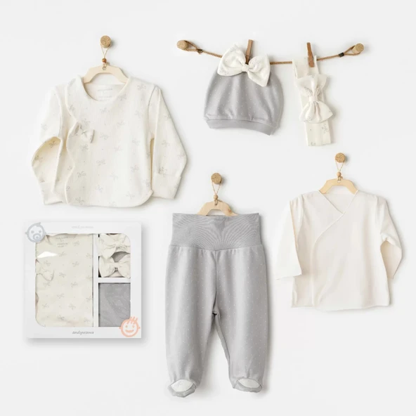 Lenaca Baby Bow Bliss 5'li Hastane Çıkışı Ekru ürün görseli