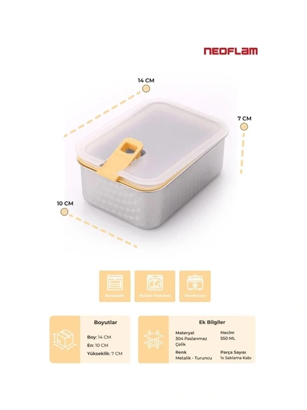 Perfect Seal Paslanmaz Çelik Saklama Kabı 550 Ml. - Resim 3