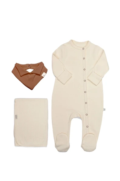 Lenaca Bistyle Yenidoğan Tulum Battaniye Gentleman 13116 Ekru ürün görseli