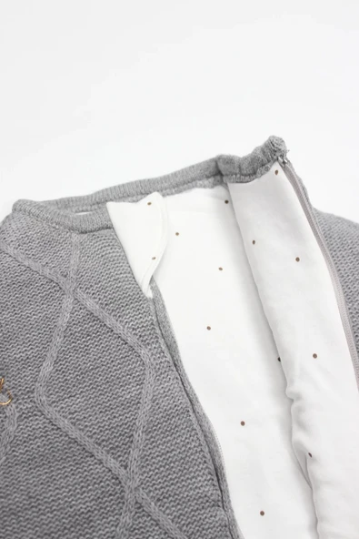 Lenaca Bistyle Baby İn Swadding Triko Kundak 75108 Gri - Resim 2