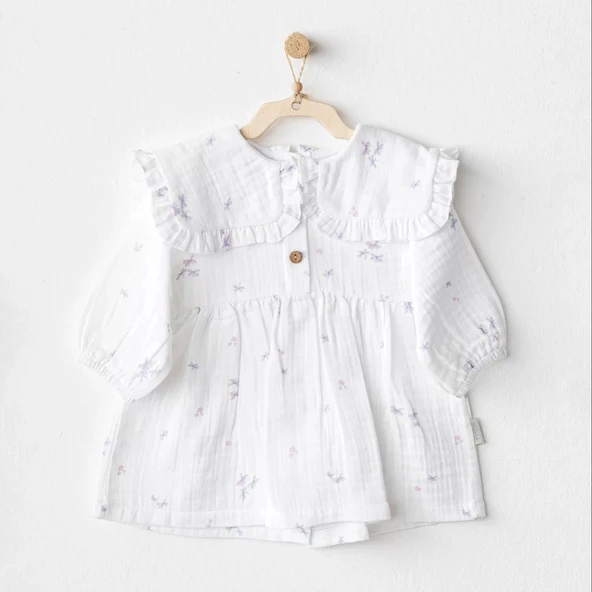 Lenaca Magical Butterfly Müslin Bebek Elbise White ürün görseli