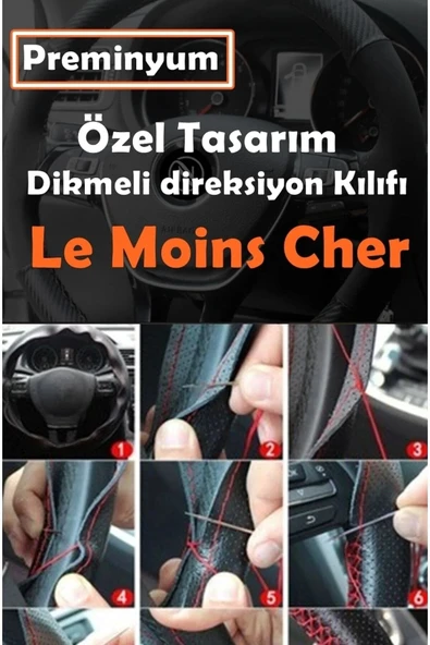 Kia Carens Uyumlu Oto Direksiyon Kılıfı Kırmızı Dikiş Estetik Görünüm Yüksek Kalite - Resim 3