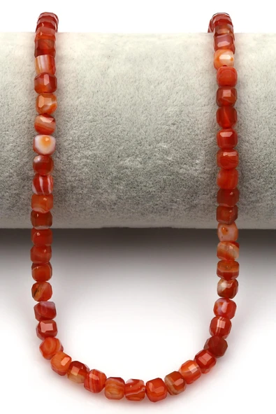 Turuncu Akik Doğal Taş Dizi 5 mm Küp Kesim - Resim 2