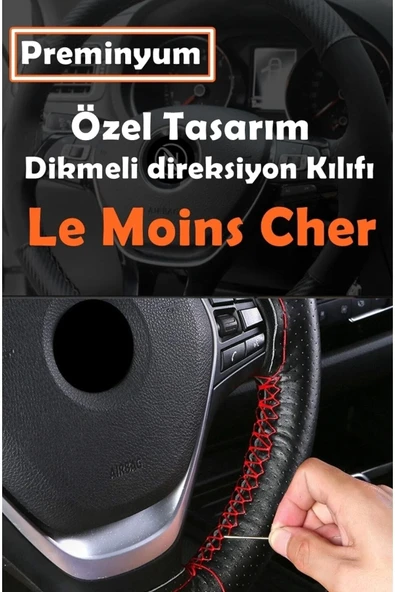 Ford Granada Uyumlu Oto Direksiyon Kılıfı Kırmızı Dikiş Estetik Görünüm Yüksek Kalite ürün görseli