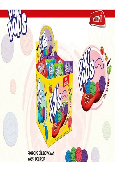 Paraply Home pixi pops 8 gr. Dil boyayan Lolipop Şeker 150 Adet ürün görseli 1