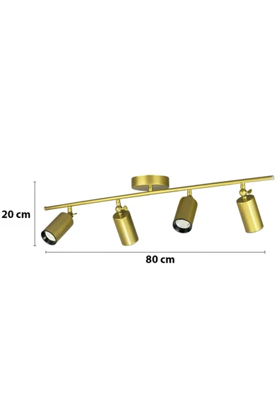 LEGACY Spoti 4'Lü Eskitme Renk (GÜN IŞIĞI) Modern Tasarım Salon - Mutfak - Banyo Spot Ledli Sıralı Avize - Resim 2
