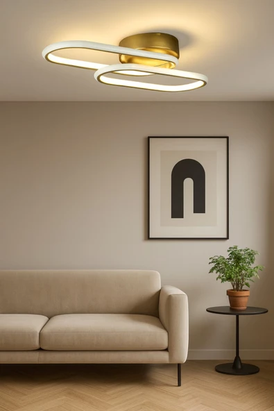 LEGACY Zzez Eskitme Renk Modern Tasarım Beyaz Ledli Cafe - Mutfak - Salon 2 Li Led Avize - Resim 3