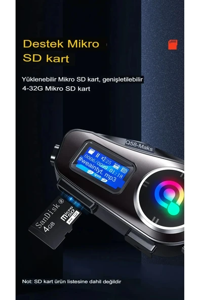 Q58-max Radyolu 2 Kişi Bağlantılı Bluetooth Kask Kulaklık Ekranlı Fenerli Müzik Ve Telsiz Intercom - Resim 4
