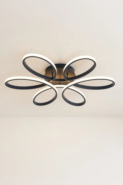 LEGACY Sedef Antrasit Renk Modern Tasarım Yatak Odası - Salon - Mutfak Gün Işığı Ve Beyaz Led Avize - Resim 3