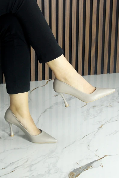 Erkan Saçmacı Suzanna Vizon Hakiki Dana Derisi Sivri Burun Klasik İnce Topuklu Ayakkabı - 3