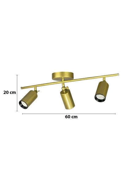 LEGACY Spoti 3'Lü Eskitme Renk (GÜN IŞIĞI) Modern Tasarım Salon - Mutfak - Banyo Spot Ledli Sıralı Avize - Resim 2
